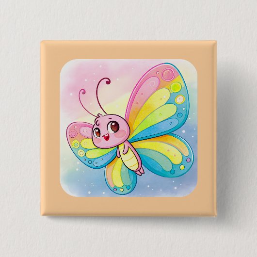Rainbow Butterfly Button (Vorderseite)