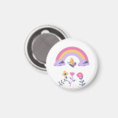Rainbow Butterfly Cloud-Blume Magnet (Vorderseite/Rückseite)