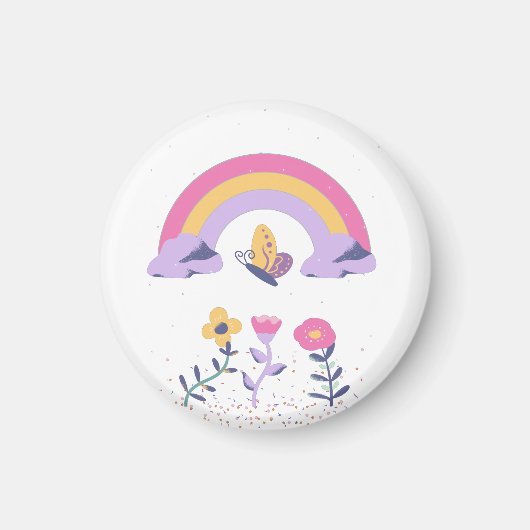 Rainbow Butterfly Cloud-Blume Magnet (Vorne)