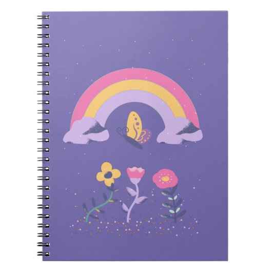 Rainbow Butterfly Cloud-Blume Notizblock (Vorderseite)