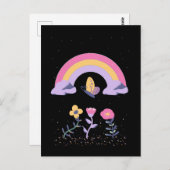 Rainbow Butterfly Cloud-Blume Postkarte (Vorne/Hinten)