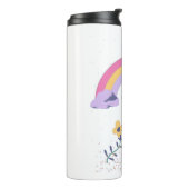 Rainbow Butterfly Cloud-Blume Thermosbecher (Nach links gedreht)