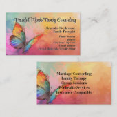 Rainbow Butterfly Counseling Therapie Psychotherap Visitenkarte (Vorne/Hinten)