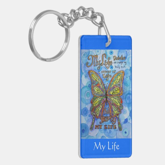 Rainbow Butterfly Diabetes Schlüsselanhänger (2 Se (Vorderseite links)