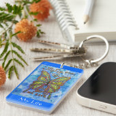 Rainbow Butterfly Diabetes Schlüsselanhänger (2 Se (Vorderseite rechts)