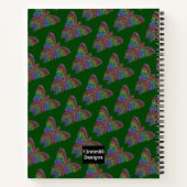 Rainbow Butterfly (dunkelgrün) - Notebook Notizblock (Rückseite)