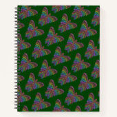 Rainbow Butterfly (dunkelgrün) - Notebook Notizblock (Vorderseite)