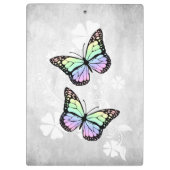 Rainbow Butterfly Floral Clipboard Klemmbrett (Rückseite)