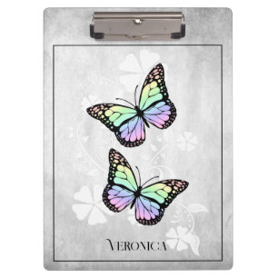 Rainbow Butterfly Floral Clipboard Klemmbrett