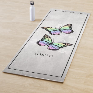 Rainbow Butterfly Floral Yoga Mat Yogamatte