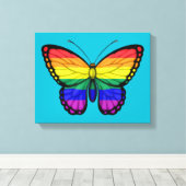 Rainbow Butterfly Gay Pride Flag Leinwanddruck (Insitu (Holzboden))