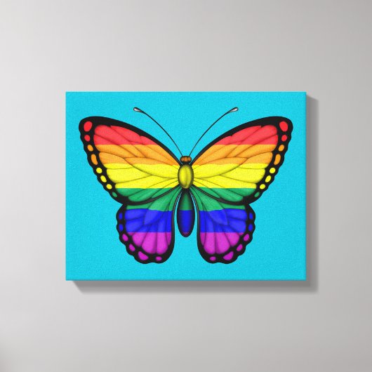 Rainbow Butterfly Gay Pride Flag Leinwanddruck (Vorderseite)