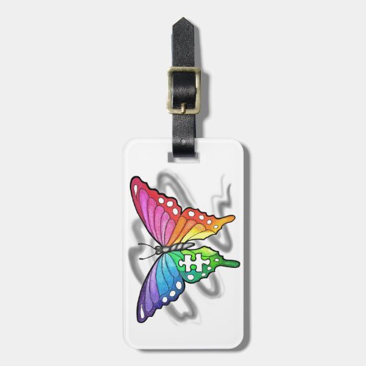 Rainbow Butterfly Gepäckanhänger (Vorderseite vertikal)