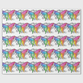 Rainbow Butterfly Geschenkpapier (Flach)