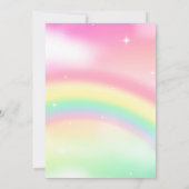 Rainbow Butterfly Girl Birthday Einladung (Rückseite)