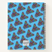 Rainbow Butterfly (hellblau) - Notebook Notizblock (Rückseite)