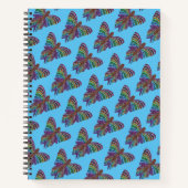 Rainbow Butterfly (hellblau) - Notebook Notizblock (Vorderseite)
