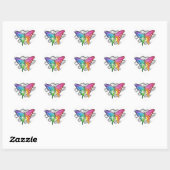 Rainbow Butterfly Herz-Aufkleber (Blatt)
