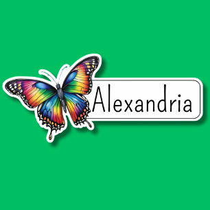 Rainbow Butterfly ID Aufkleber