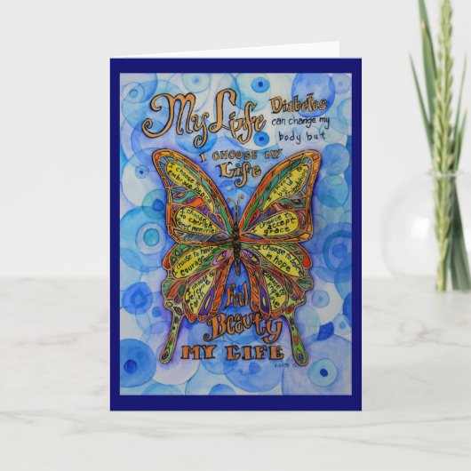 Rainbow Butterfly Inspiration Diabetes Cards Karte (Vorderseite)