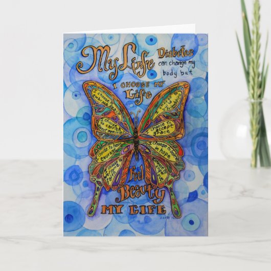 Rainbow Butterfly Inspiration Diabetes Karten (Vorderseite)