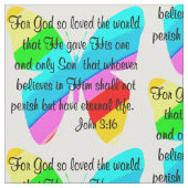 RAINBOW BUTTERFLY JOHN 3:16 SCRIPTURE FABRIC STOFF (Nahaufnahme)
