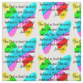 RAINBOW BUTTERFLY JOHN 3:16 SCRIPTURE FABRIC STOFF (Muster)