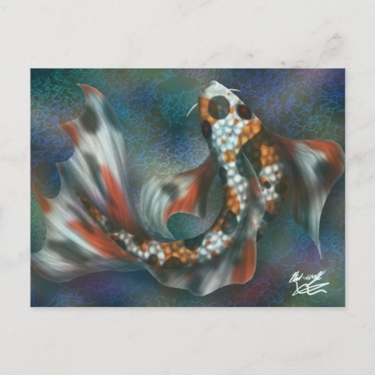 Rainbow Butterfly Koi Postkarte (Vorderseite)