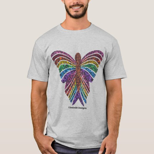 Rainbow Butterfly (lebhaft) - T - Shirt der Männer (Vorderseite)