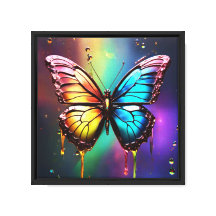 Rainbow Butterfly Leinwand Mauer