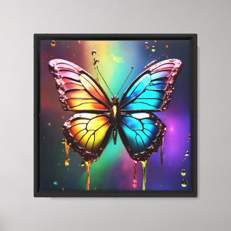 Rainbow Butterfly Leinwand Mauer