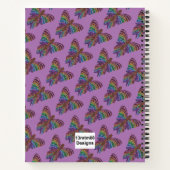 Rainbow Butterfly (lila) - Notebook Notizblock (Rückseite)
