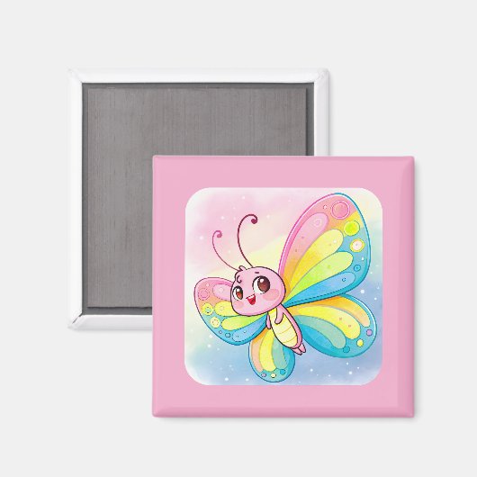 Rainbow Butterfly Magnet (Vorderseite/Rückseite)