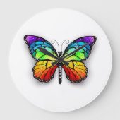 Rainbow butterfly Monarch Große Wanduhr (Vorderseite)