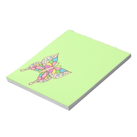 Rainbow Butterfly Notepad Notizblock (Rotiert)