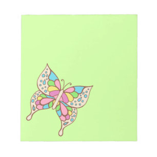 Rainbow Butterfly Notepad Notizblock