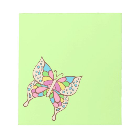 Rainbow Butterfly Notepad Notizblock (Vorderseite)