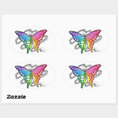 Rainbow Butterfly Ovaler Aufkleber (Blatt)