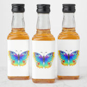 Rainbow Butterfly Peacock Eye Alkoholflaschenetikett (Flaschen)