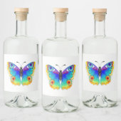 Rainbow Butterfly Peacock Eye Alkoholflaschenetikett (Flaschen)