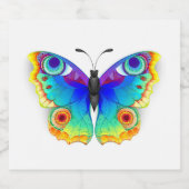 Rainbow Butterfly Peacock Eye Alkoholflaschenetikett (Einzelnes Label)