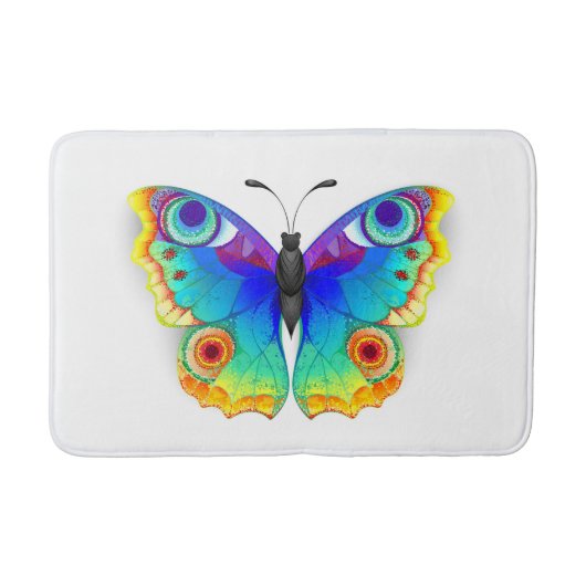 Rainbow Butterfly Peacock Eye Badematte (Vorderseite)