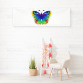 Rainbow Butterfly Peacock Eye Banner (Insitu)