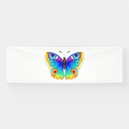 Rainbow Butterfly Peacock Eye Banner (Horizontal)