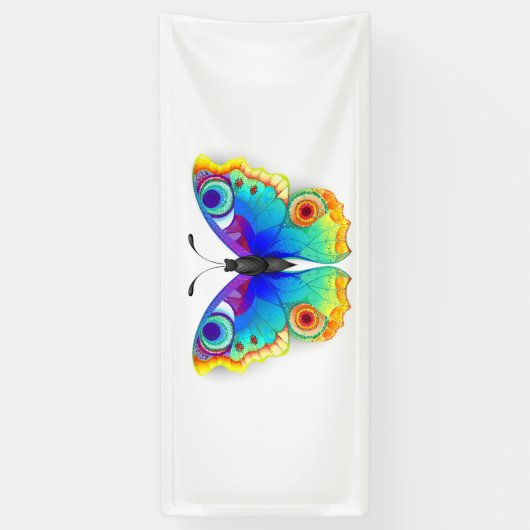 Rainbow Butterfly Peacock Eye Banner (Vertikal)