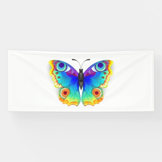Rainbow Butterfly Peacock Eye Banner (Horizontal)