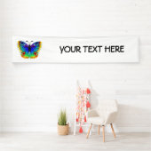 Rainbow Butterfly Peacock Eye Banner (Insitu)