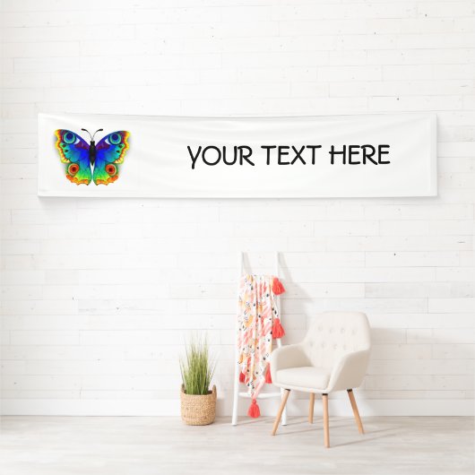 Rainbow Butterfly Peacock Eye Banner (Insitu)