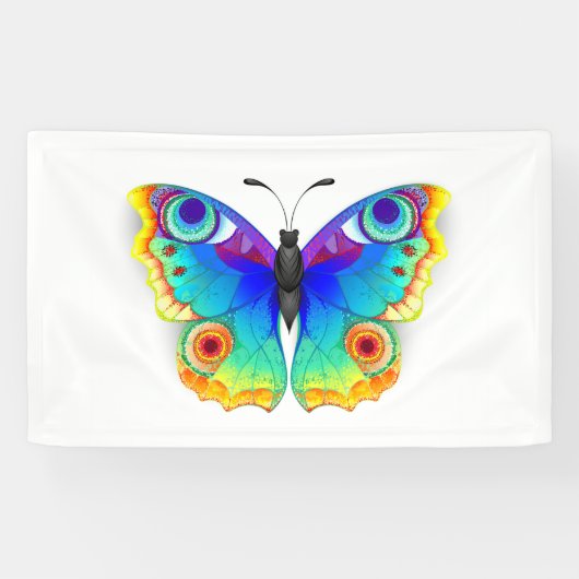Rainbow Butterfly Peacock Eye Banner (Horizontal)