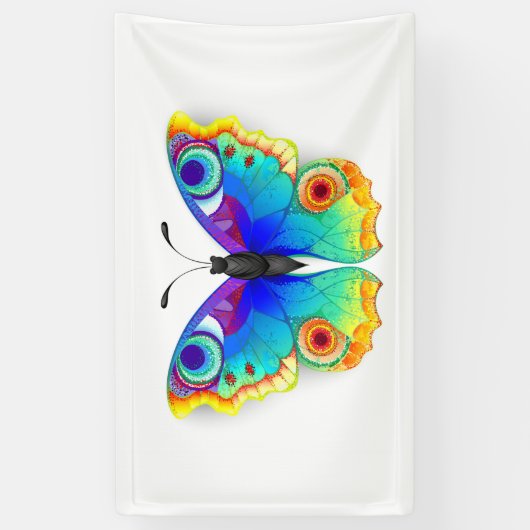 Rainbow Butterfly Peacock Eye Banner (Vertikal)
